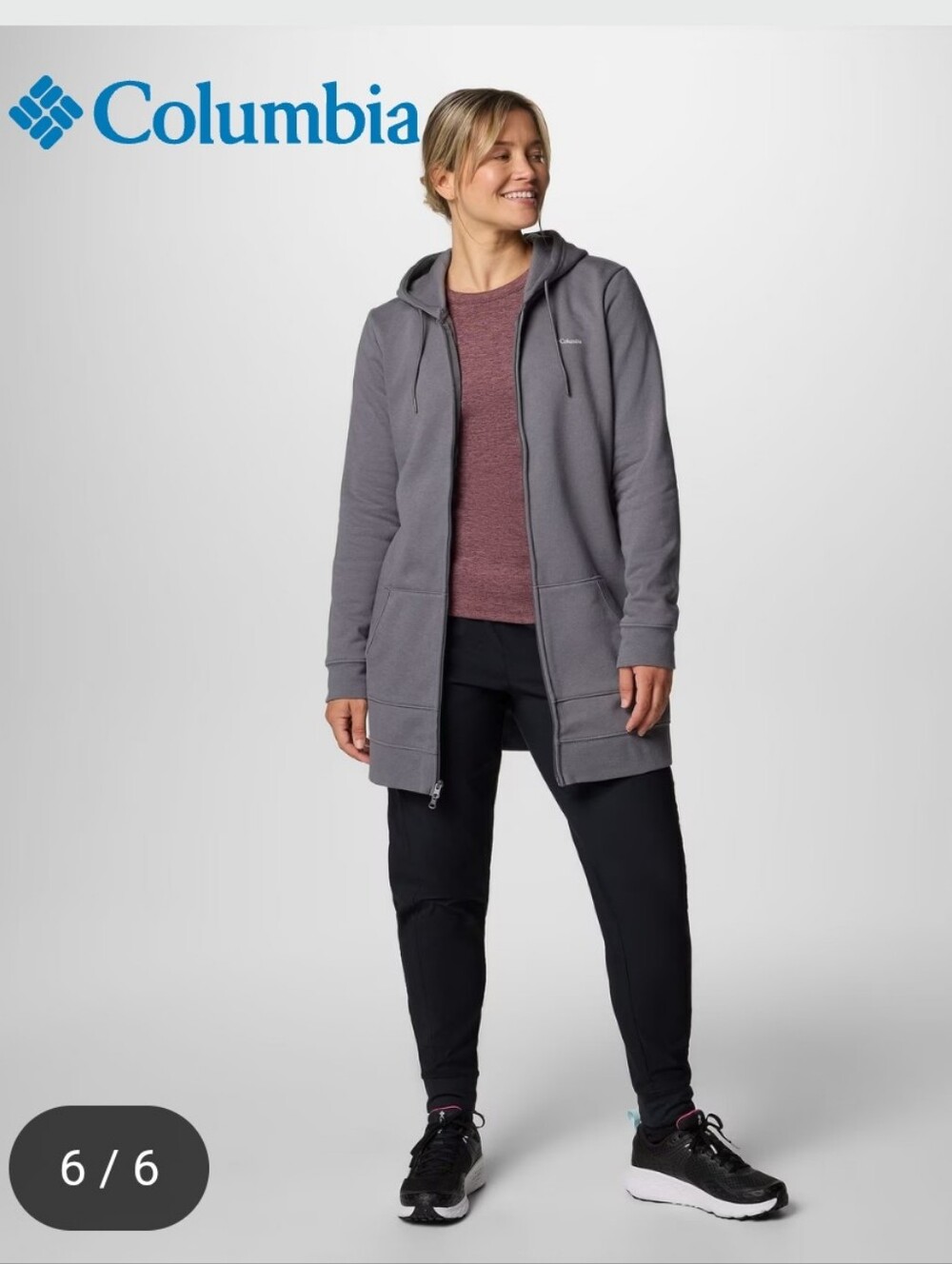 COLUMBIA BNWT Burr Trail Long Full Zip Hoodie - Grey M Regular Fit